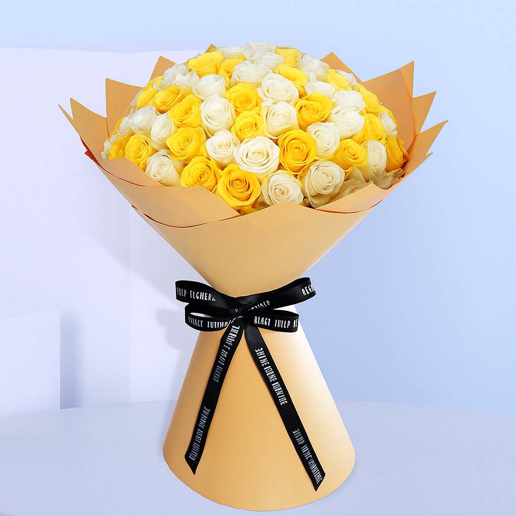 Yellow and White Roses